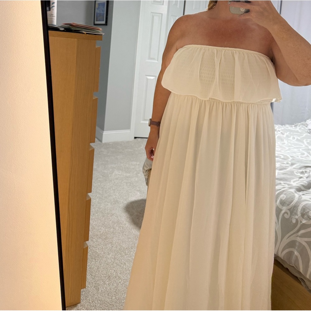 Torrid Cream Strapless Sundress